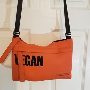 Orange Vegan Crossbody Bag